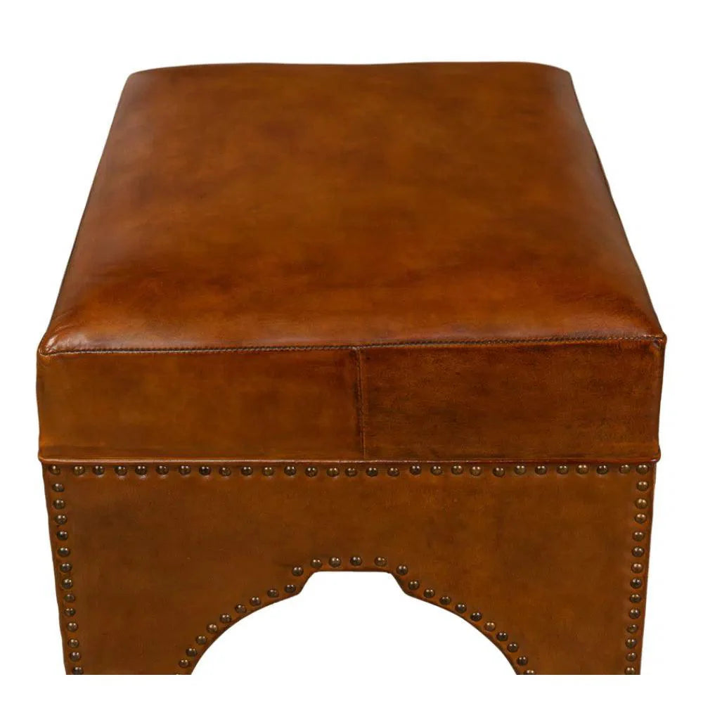 Giuseppe Footstool Light Brown - LOOMLAN - Sarreid - Poufs and Stools