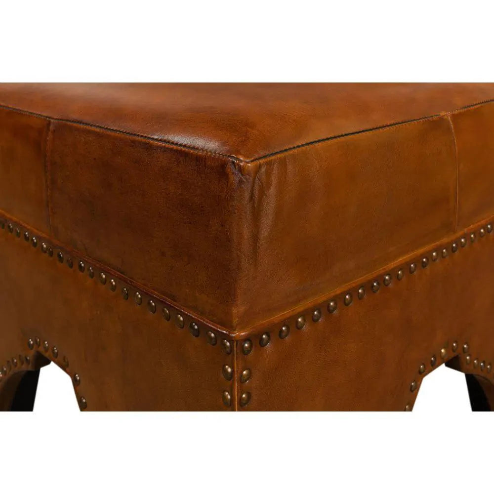 Giuseppe Footstool Light Brown - LOOMLAN - Sarreid - Poufs and Stools