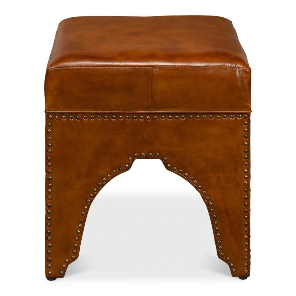 Giuseppe Footstool Light Brown - LOOMLAN - Sarreid - Poufs and Stools