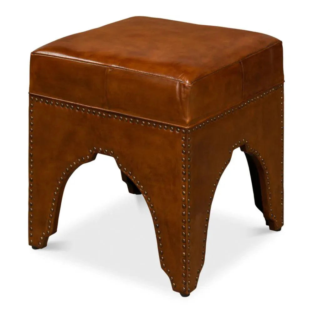 Giuseppe Footstool Light Brown - LOOMLAN - Sarreid - Poufs and Stools