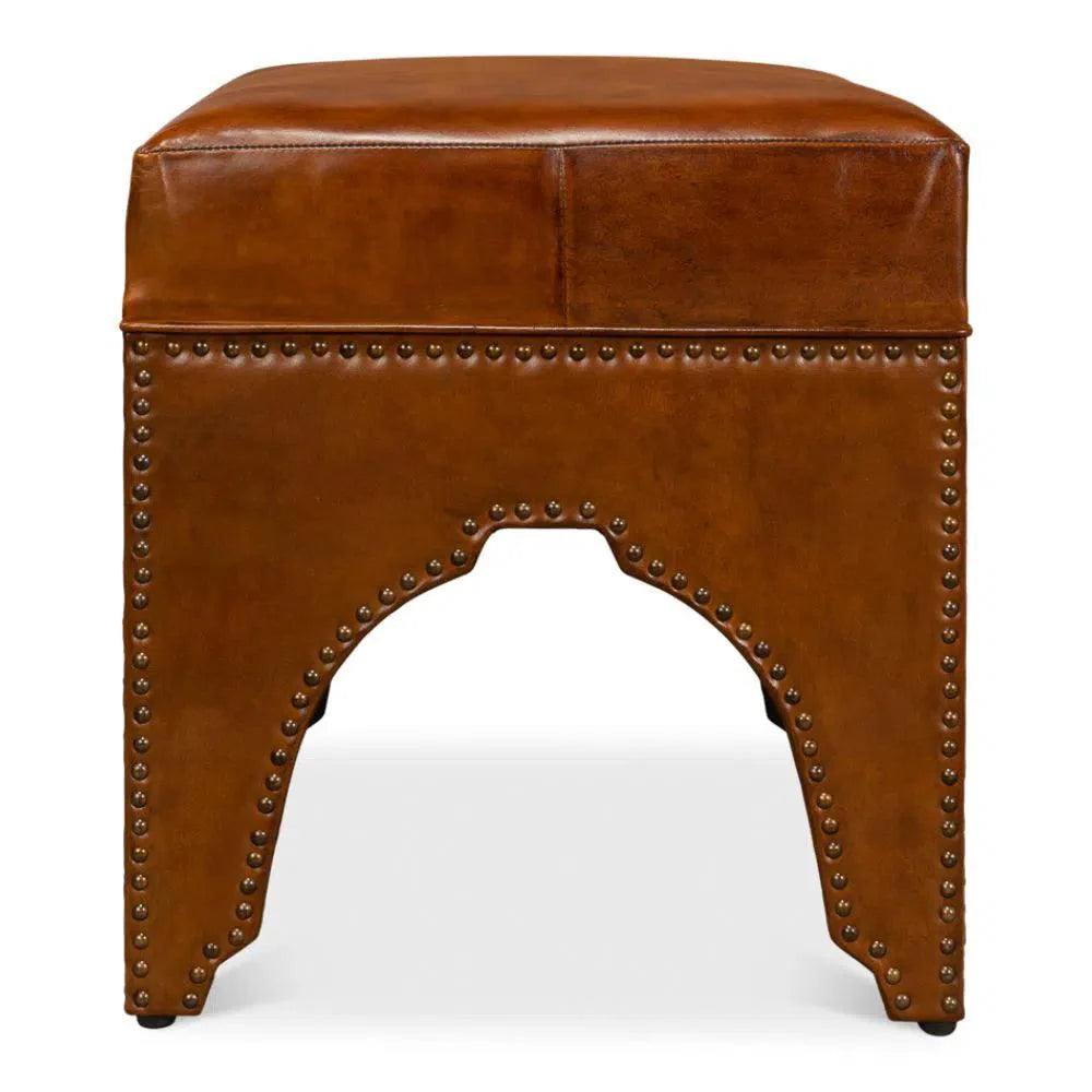 Giuseppe Footstool Light Brown - LOOMLAN - Sarreid - Poufs and Stools