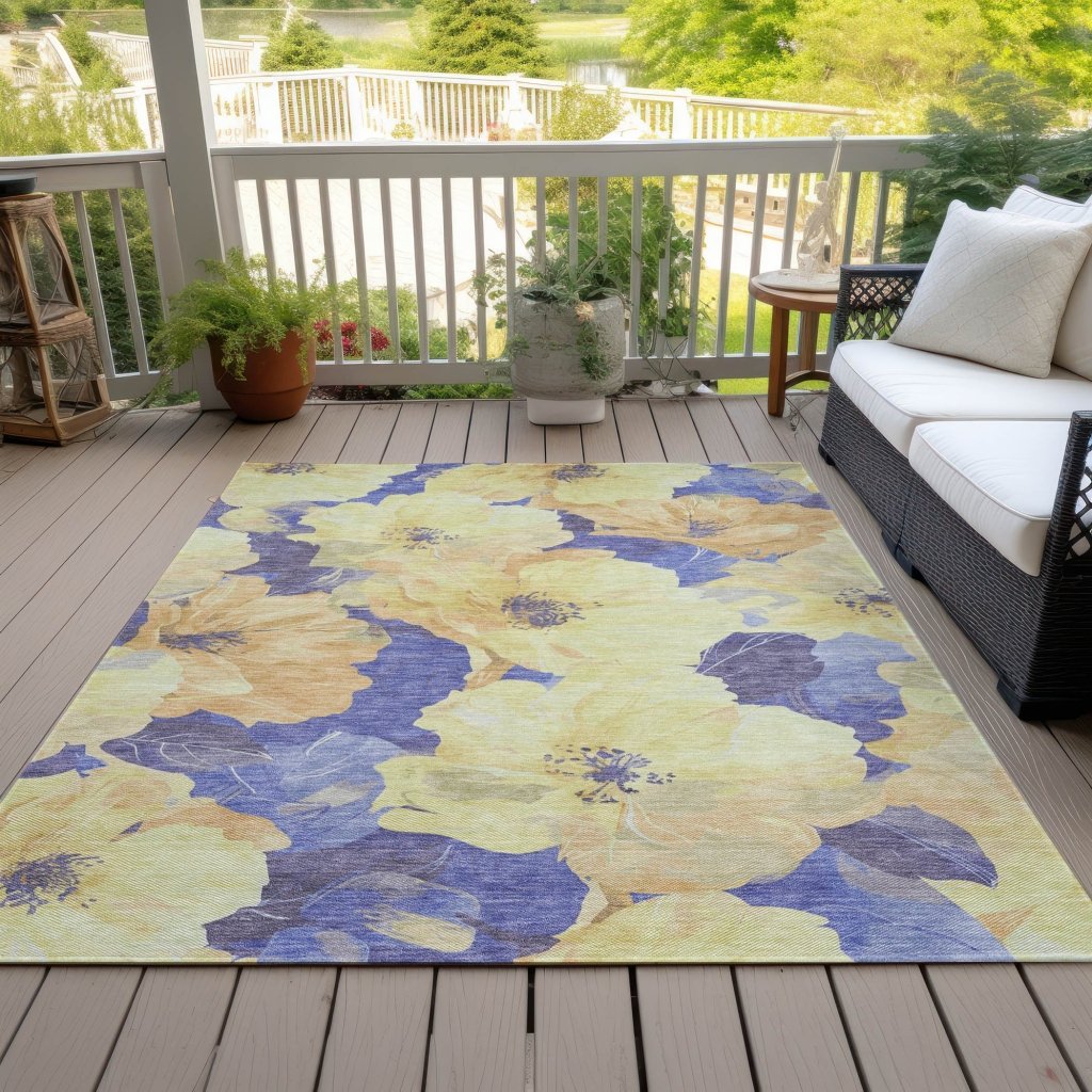 LOOMLAN Rugs Glamore Gold Washable Indoor-Outdoor Rug