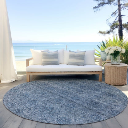 LOOMLAN Rugs Glenra Blue Washable Indoor-Outdoor Rug