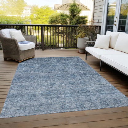 LOOMLAN Rugs Glenra Blue Washable Indoor-Outdoor Rug