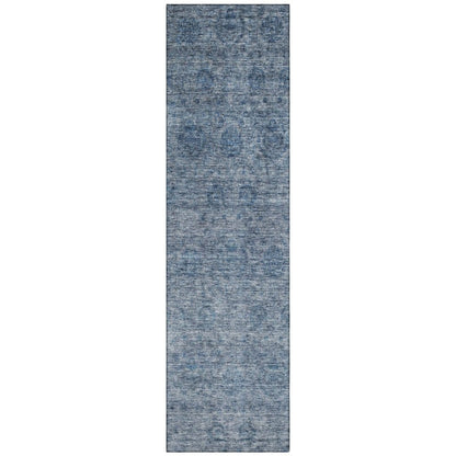 LOOMLAN Rugs Glenra Blue Washable Indoor-Outdoor Rug