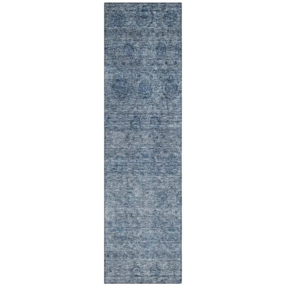 LOOMLAN Rugs Glenra Blue Washable Indoor-Outdoor Rug