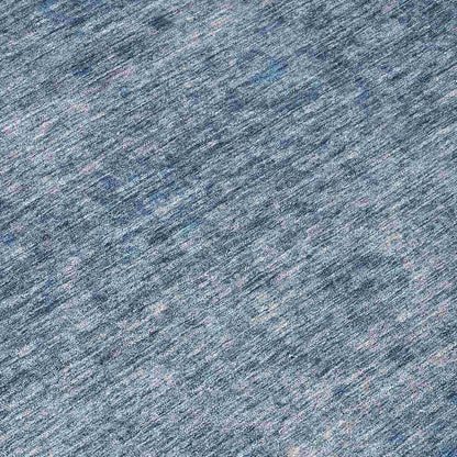 LOOMLAN Rugs Glenra Blue Washable Indoor-Outdoor Rug