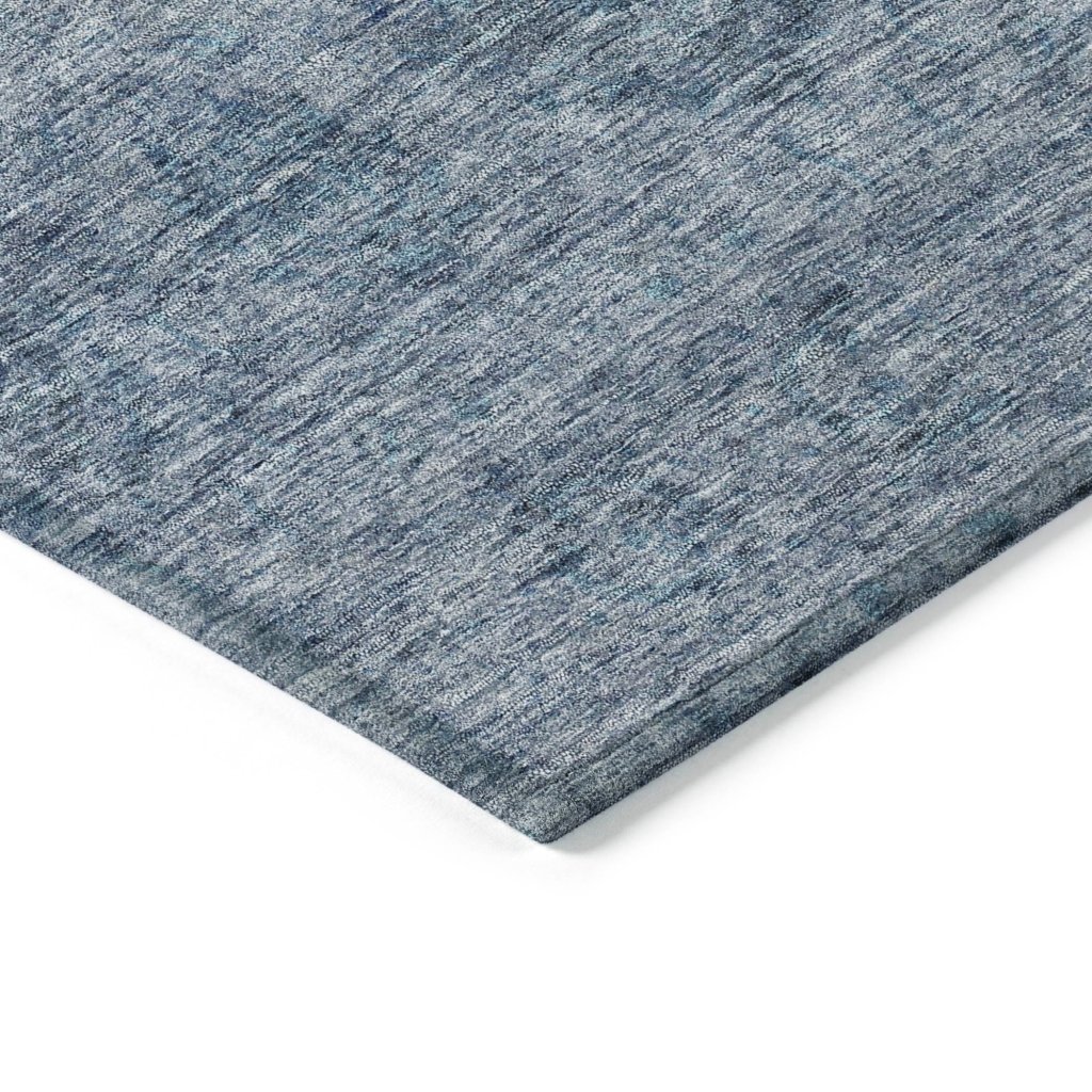 LOOMLAN Rugs Glenra Blue Washable Indoor-Outdoor Rug