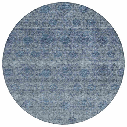 LOOMLAN Rugs Glenra Blue Washable Indoor-Outdoor Rug