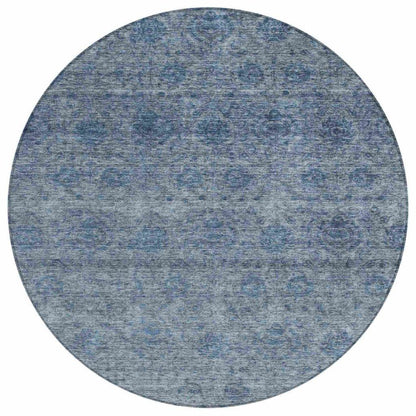 LOOMLAN Rugs Glenra Blue Washable Indoor-Outdoor Rug