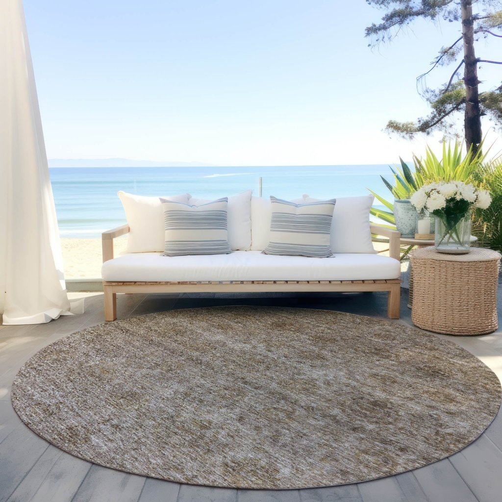 LOOMLAN Rugs Glenra Brown Washable Indoor-Outdoor Rug