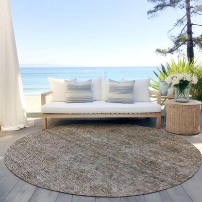 LOOMLAN Rugs Glenra Brown Washable Indoor-Outdoor Rug