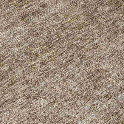 LOOMLAN Rugs Glenra Brown Washable Indoor-Outdoor Rug