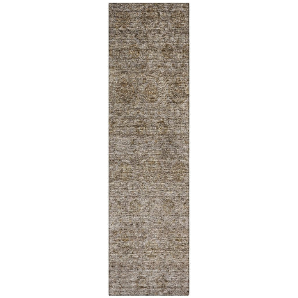 LOOMLAN Rugs Glenra Brown Washable Indoor-Outdoor Rug