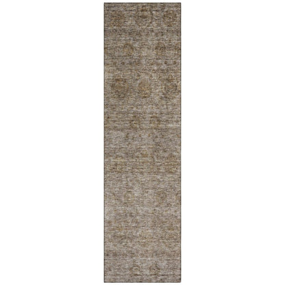 LOOMLAN Rugs Glenra Brown Washable Indoor-Outdoor Rug