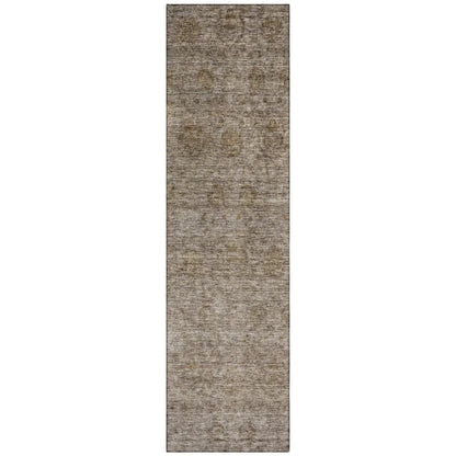 LOOMLAN Rugs Glenra Brown Washable Indoor-Outdoor Rug