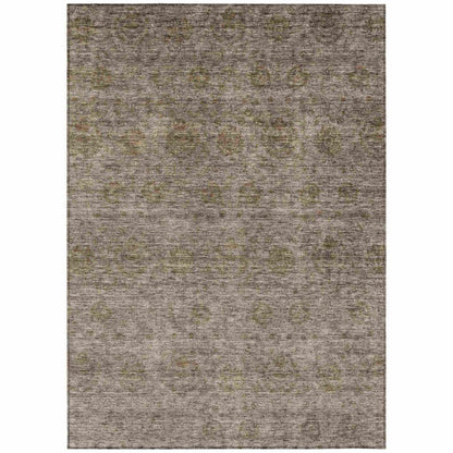 LOOMLAN Rugs Glenra Brown Washable Indoor-Outdoor Rug