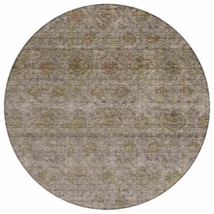 LOOMLAN Rugs Glenra Brown Washable Indoor-Outdoor Rug