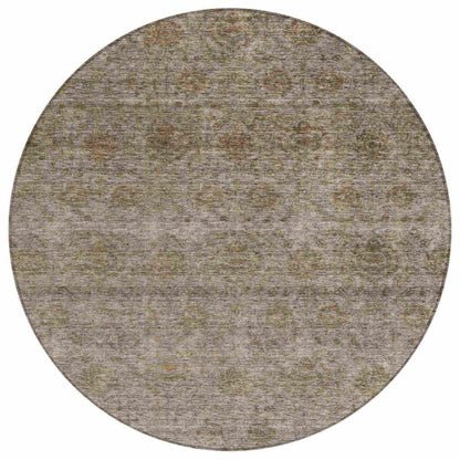 LOOMLAN Rugs Glenra Brown Washable Indoor-Outdoor Rug
