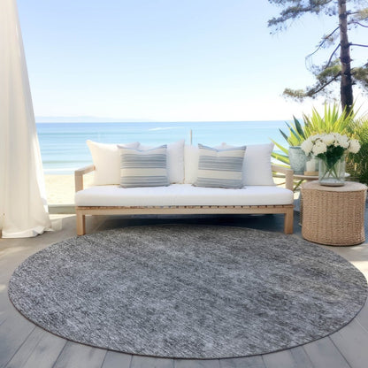 Glenra Gray Washable Indoor - Outdoor Rug - LOOMLAN - LOOMLAN Rugs - Outdoor Rugs
