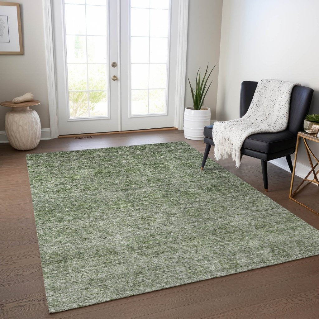 LOOMLAN Rugs Glenra Green Washable Indoor-Outdoor Rug