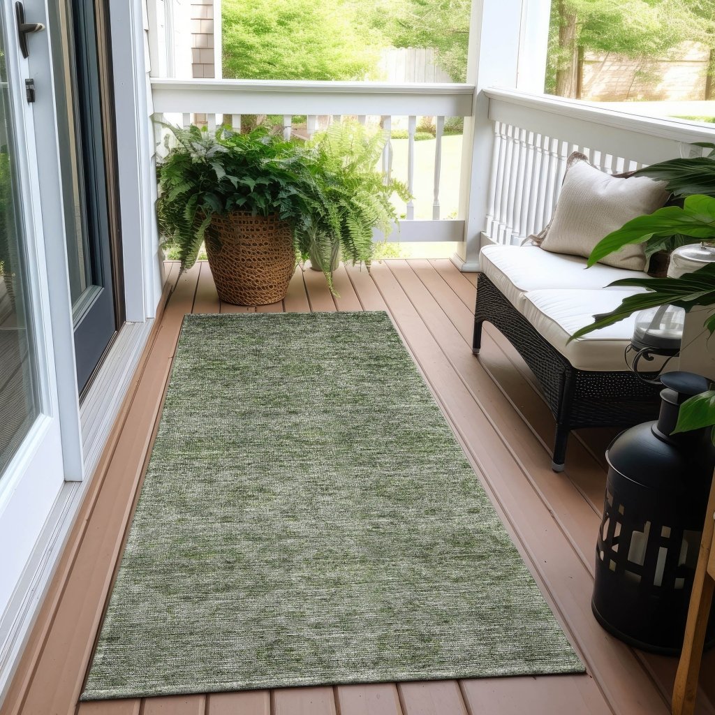 LOOMLAN Rugs Glenra Green Washable Indoor-Outdoor Rug