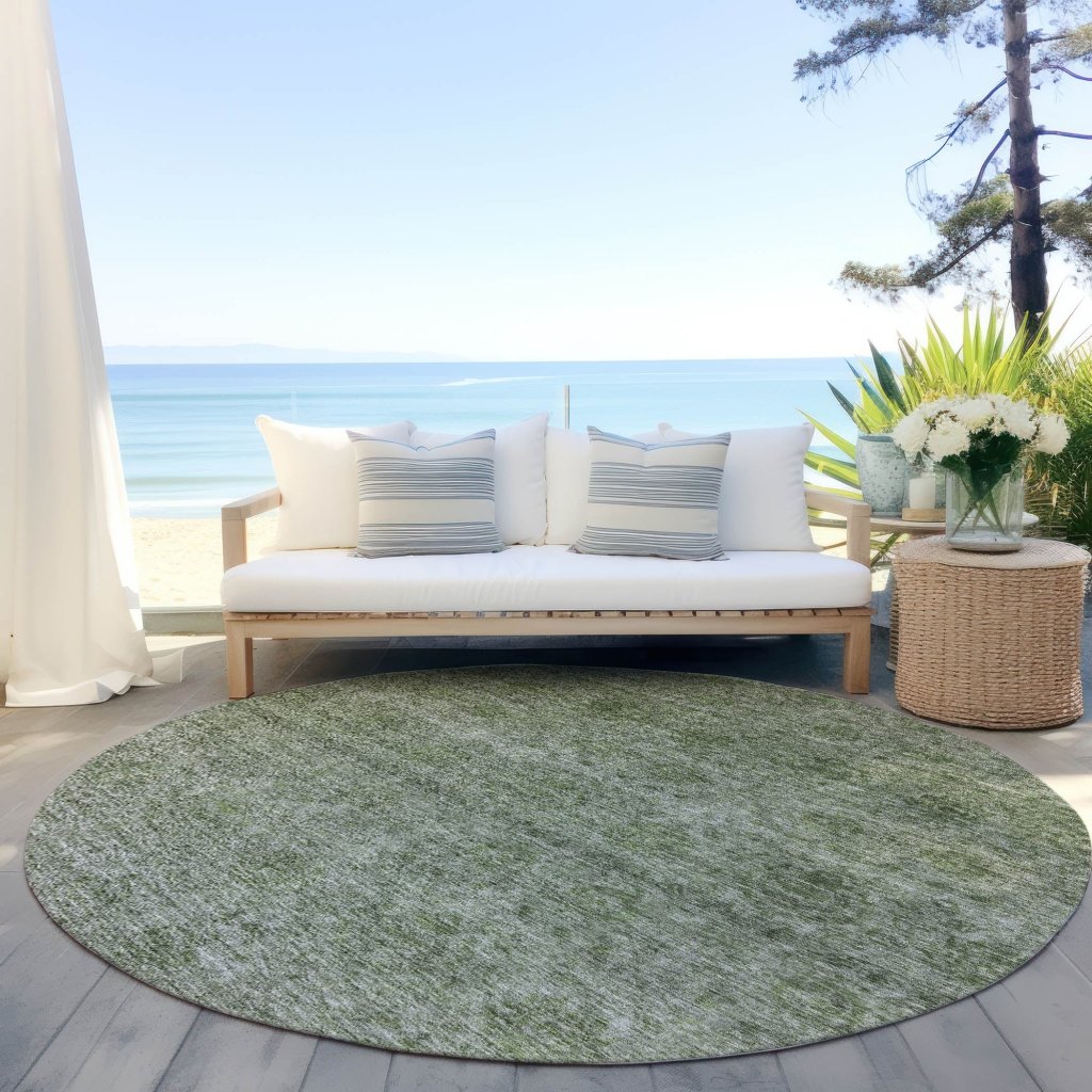 LOOMLAN Rugs Glenra Green Washable Indoor-Outdoor Rug
