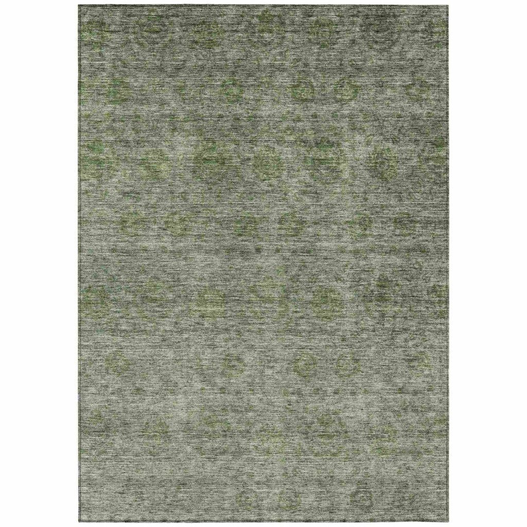 LOOMLAN Rugs Glenra Green Washable Indoor-Outdoor Rug