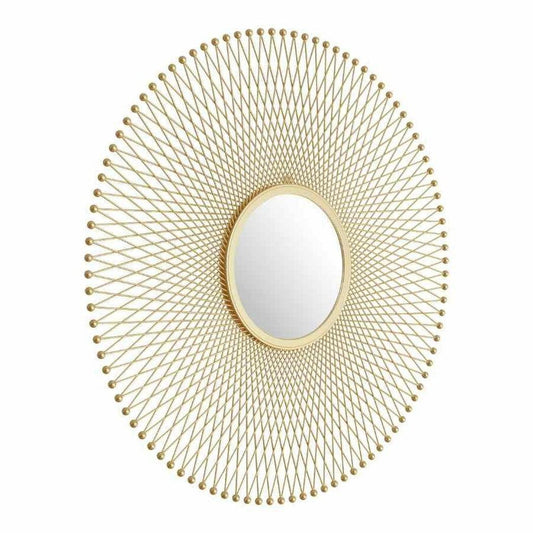 Glow Round Mirror Gold - Sideboards and Things Color_Gold, Depth_30-40, Features_Handmade, Finish_Polished, Height_0-10, Materials_Glass, Materials_Metal, Materials_Wood, Metal Type_Iron, Orientation_Vertical, Product Type_Wall Mirror, Width_30-40, Wood Species_MDF