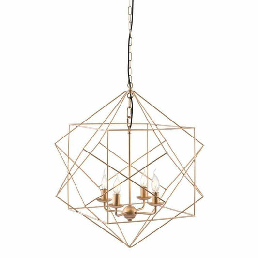 Golden Lighting Pendant Penta Ceiling Lamp Gold - Sideboards and Things Brand_Zuo Modern, Color_Gold, Depth_20-30, Finish_Hand Painted, Height_70-80, Materials_Metal, Metal Type_Steel, Product Type_Pendant, Width_20-30