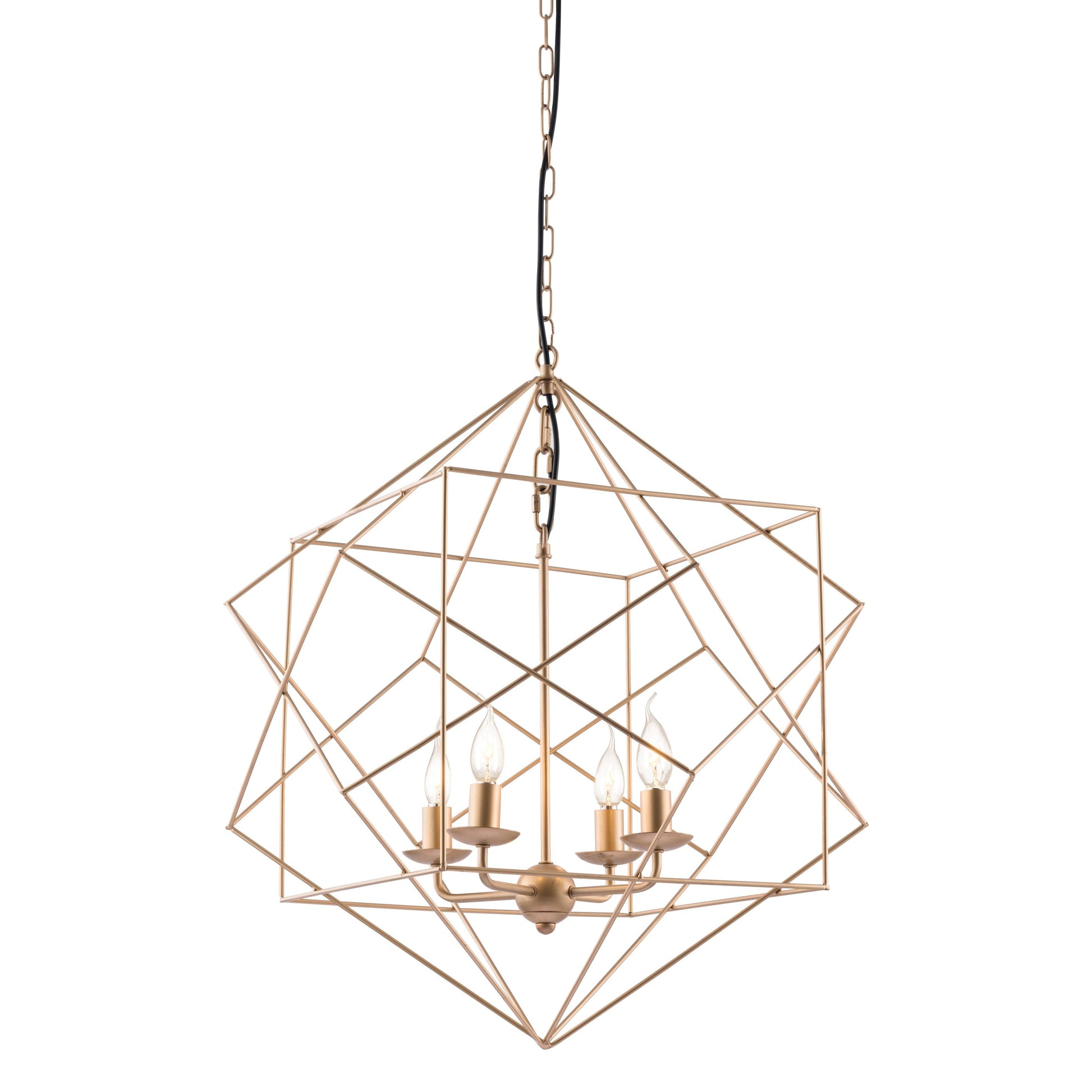 Golden Lighting Pendant Penta Ceiling Lamp Gold - Sideboards and Things Brand_Zuo Modern, Color_Gold, Depth_20-30, Finish_Hand Painted, Height_70-80, Materials_Metal, Metal Type_Steel, Product Type_Pendant, Width_20-30