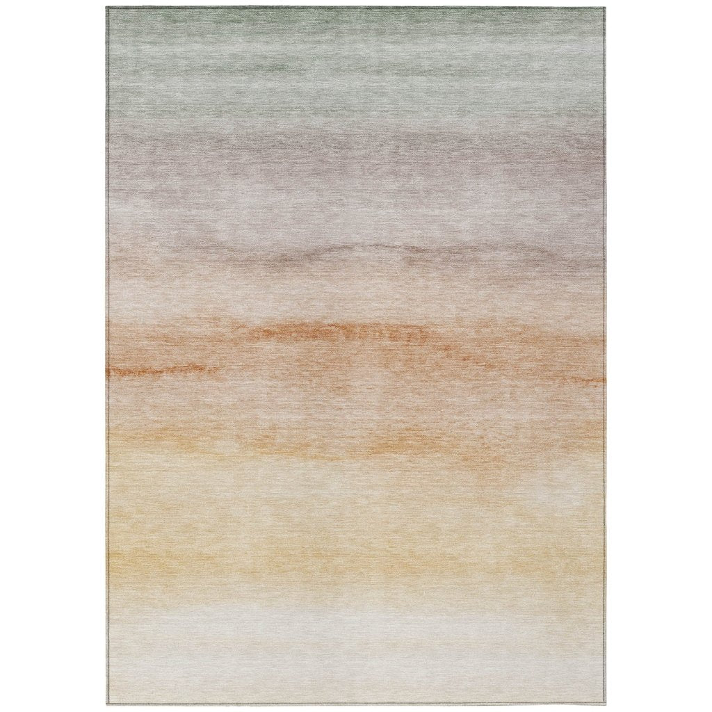 LOOMLAN Rugs Goldira Orange Washable Indoor-Outdoor Rug