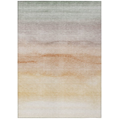LOOMLAN Rugs Goldira Orange Washable Indoor-Outdoor Rug