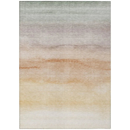 LOOMLAN Rugs Goldira Orange Washable Indoor-Outdoor Rug