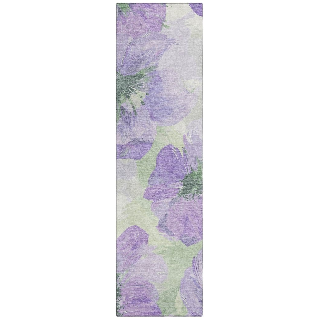 LOOMLAN Rugs Golditha Purple Washable Indoor-Outdoor Rug