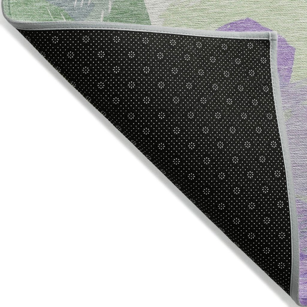 LOOMLAN Rugs Golditha Purple Washable Indoor-Outdoor Rug