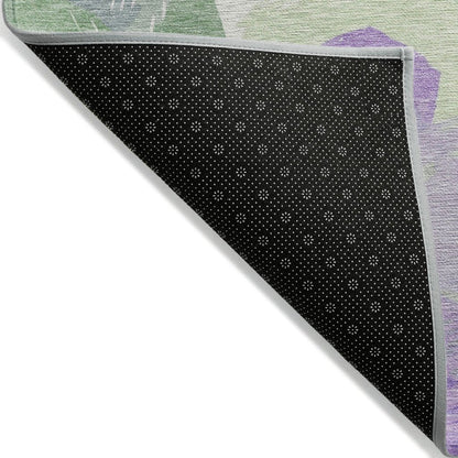 LOOMLAN Rugs Golditha Purple Washable Indoor-Outdoor Rug