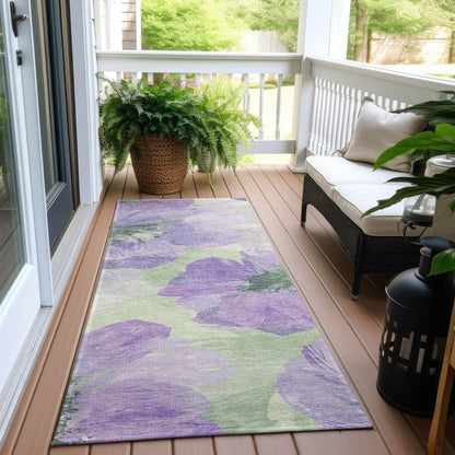 LOOMLAN Rugs Golditha Purple Washable Indoor-Outdoor Rug