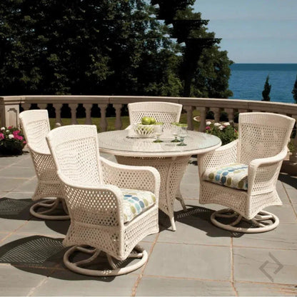 Grand Traverse Swivel Dining Armchair Sunbrella - LOOMLAN - Lloyd Flanders - Outdoor Dining Chairs
