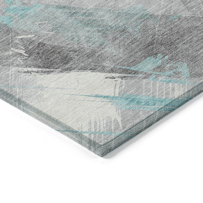 LOOMLAN Rugs Grandelux Teal Washable Indoor-Outdoor Rug