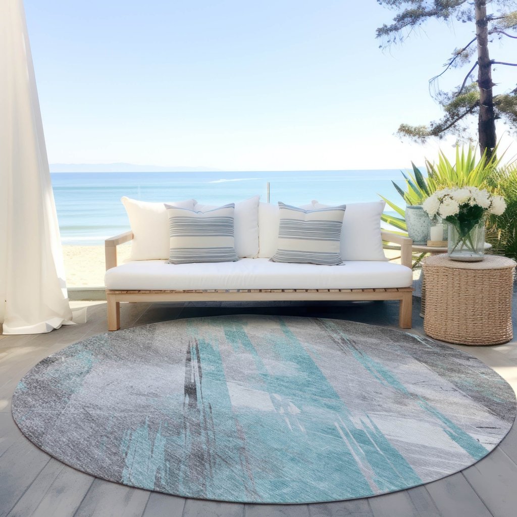 LOOMLAN Rugs Grandelux Teal Washable Indoor-Outdoor Rug