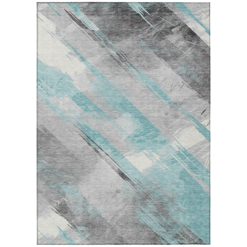 LOOMLAN Rugs Grandelux Teal Washable Indoor-Outdoor Rug