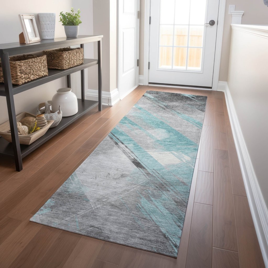 LOOMLAN Rugs Grandelux Teal Washable Indoor-Outdoor Rug
