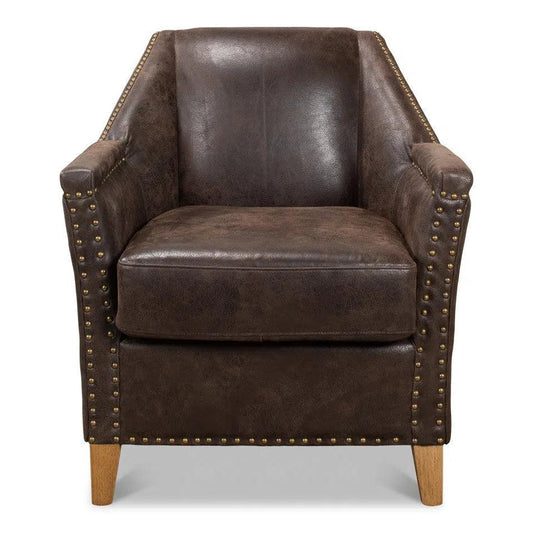 Sarreid Granville Leather Club Chair