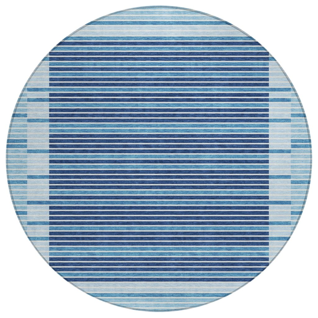 LOOMLAN Rugs Graphyne Blue Washable Indoor-Outdoor Rug