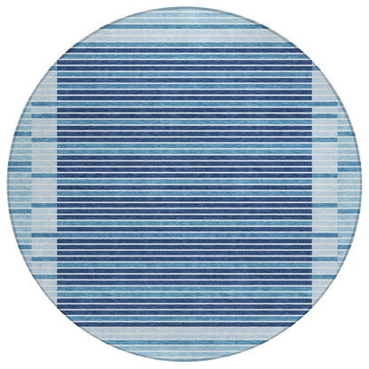 LOOMLAN Rugs Graphyne Blue Washable Indoor-Outdoor Rug