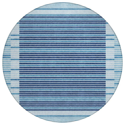 LOOMLAN Rugs Graphyne Blue Washable Indoor-Outdoor Rug