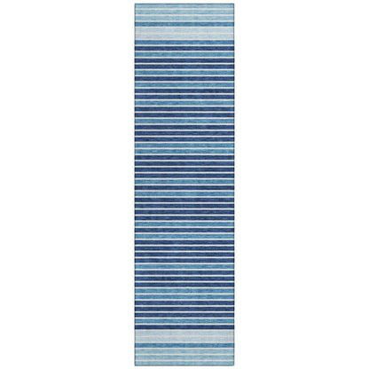 LOOMLAN Rugs Graphyne Blue Washable Indoor-Outdoor Rug