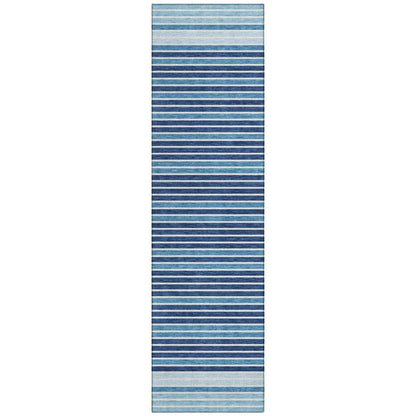 LOOMLAN Rugs Graphyne Blue Washable Indoor-Outdoor Rug