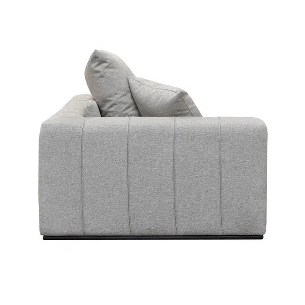 Grey Linen Sullivan Modular Left Facing Sofa Chaise Alba Stone Linen - Sideboards and Things Back Type_Loose Back, Brand_LH Imports, Color_Gray, Modular Component_Chaise, Orientation_L-Shaped, Orientation_Left Facing, Product Type_Modular, Upholstery Type_Fabric Blend, Width_80-90